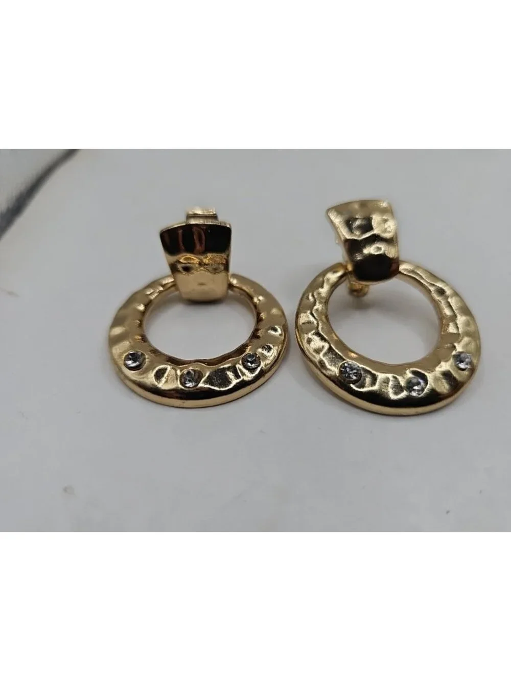 earrings clip ons gold-tone door knocker style
